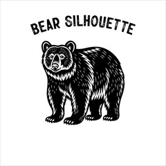 Bear Silhouette Vector. Bear Silhouette character vector.