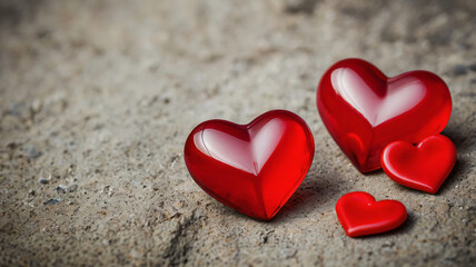 Fototapeta premium Red hearts background