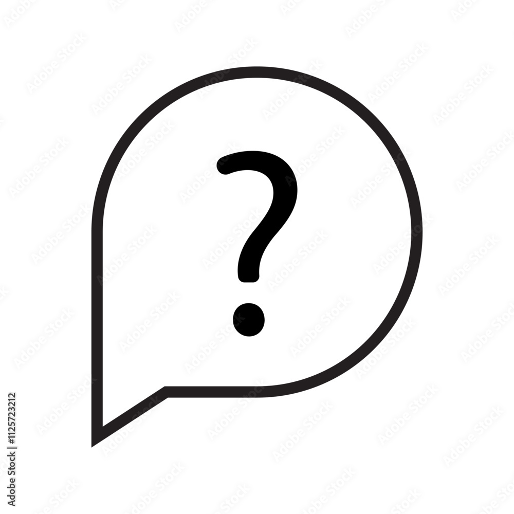 Aufkleber question bubble icon. speech outline shape. query mark vector. simple illustration.