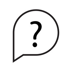 Question bubble icon. Speech outline shape. Query mark vector. Simple illustration.