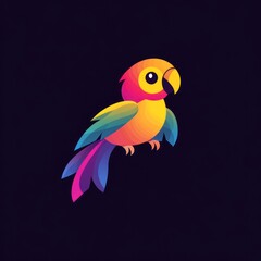 Fototapeta premium Colorful parrot illustration, gradient design.