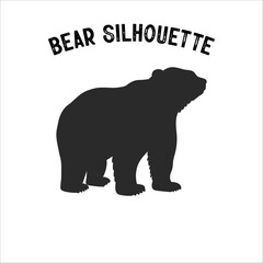 Obraz premium Bear Silhouette Vector. Bear Silhouette character vector.