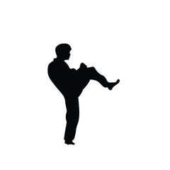 taekwondo sport man silhouette vector.sport logo,illustration on white background,