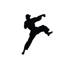 taekwondo sport man silhouette vector.illustration on white background