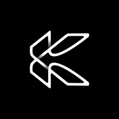 k line monoline minimalist logo