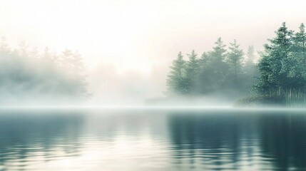 Fototapeta premium Soft Blurred Nature Landscape with Gentle Lighting and Reflection