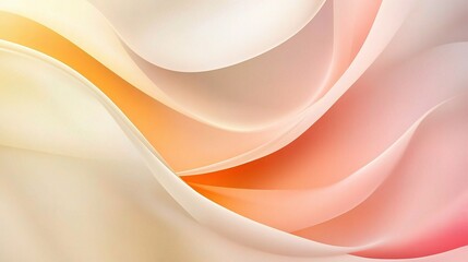 Abstract Geometric Design with Curved Edges in Soft Colors