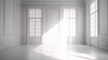 Fototapeta premium Minimalist Interior Space Bathed in Natural Light