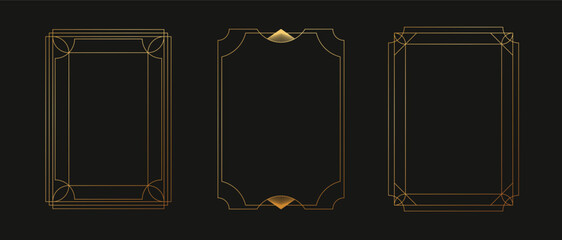 Frame art deco minimalism. Geometric line frame rectangle vintage. © titusurya