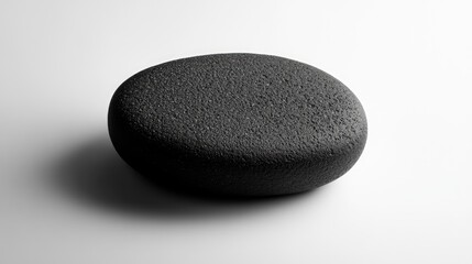 Smooth oval gravel stone with textured surface on a minimalist background showcasing natural beauty and simplicity in design.