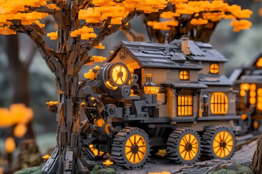 A magical depiction of an enchanted workshop with glowing tools organizing themselves and completing tasks automatically, symbolizing magical efficiency