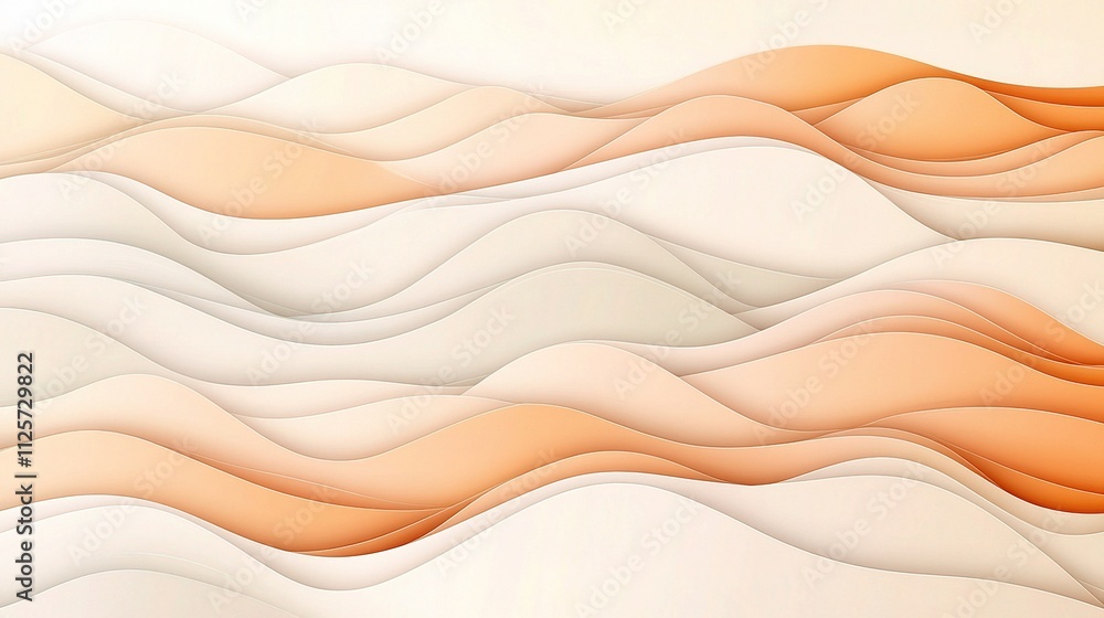 Poster abstract flowing waves with soft hues and gradient design