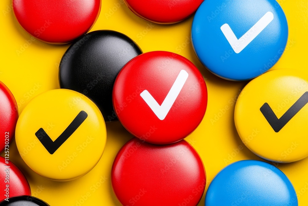 Poster A minimalist design of overlapping circles with checkmarks inside them, emphasizing task completion efficiency