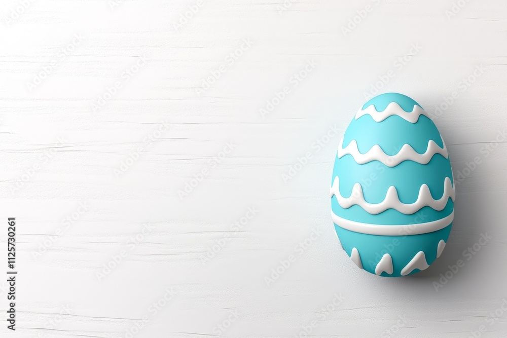 Aufkleber A minimalist flat design of a single pastel-colored Easter egg with simple patterns, set against a white background