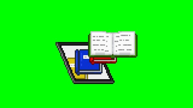 Digital book, pixel art animation 