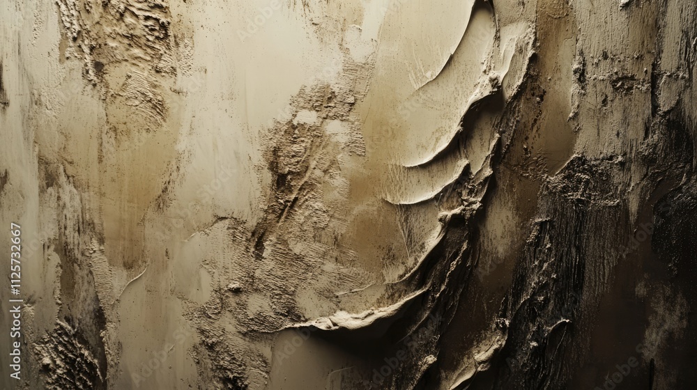Poster textured closeup of expertly applied plaster showcasing intricate patterns and natural variation on 