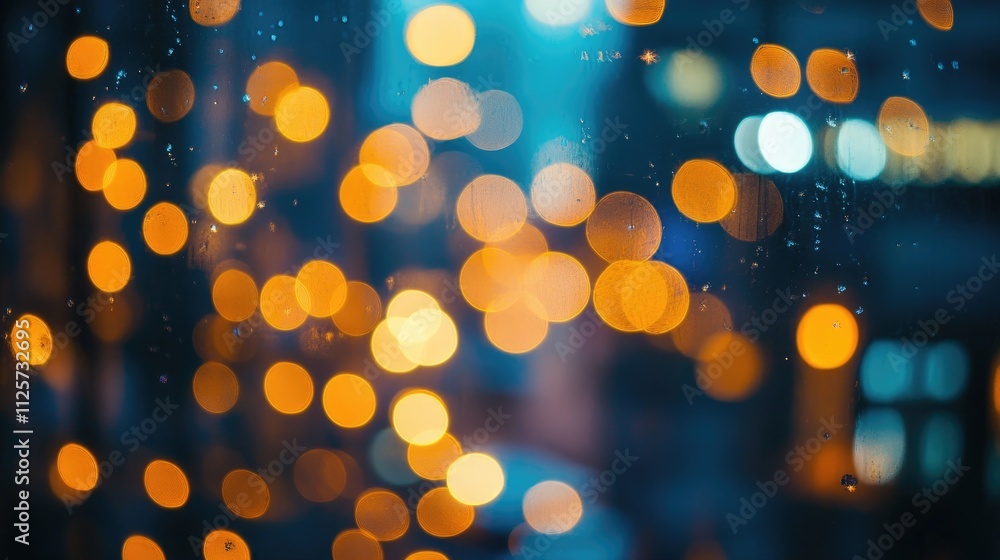Aufkleber bokeh lights with blurred department store background creating a warm and vibrant atmosphere for fes