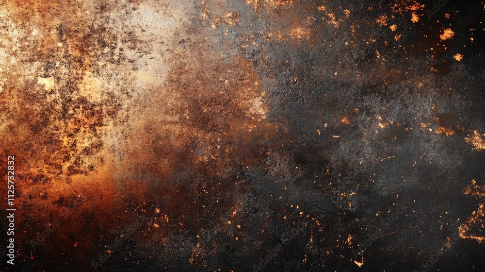 Poster textured metallic background with rust and patina for industrial and artistic design applications