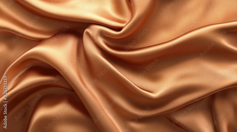 Poster silky smooth brown fabric texture with elegant folds creating a luxurious background for design and 