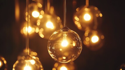 Elegant vintage pendant lights create a warm ambiance in a cozy coffee shop setting inviting customers to relax and enjoy their experience