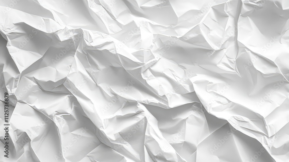 Aufkleber crumpled white notebook paper texture background for design and creative projects