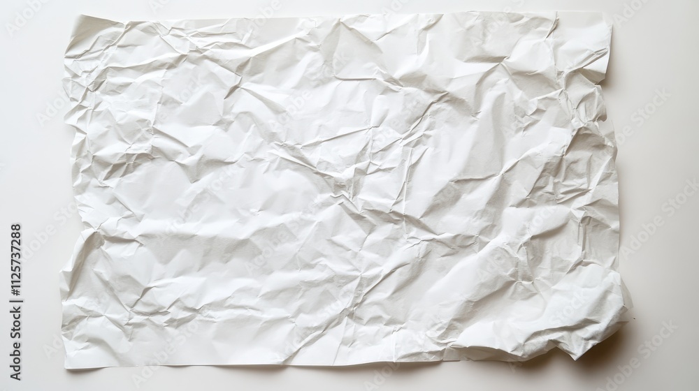 Poster crumpled white notebook paper texture background for design and creative projects.