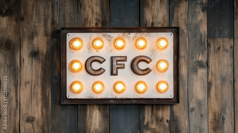 Poster illuminated white lightbox featuring the letters 