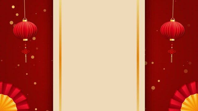 Chinese Holidays greetings animated, Happy Chinese new year , Elegant greeting background With Lanterns