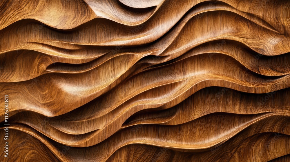 Poster elegant wooden texture background with intricate wave patterns for interior decoration and design pr