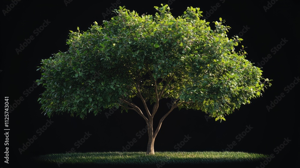 Poster lush green tree with detailed foliage and a transparent background perfect for design projects and p