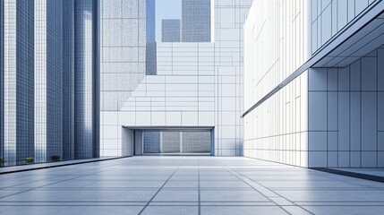 Fototapeta premium Modern Urban Architecture Space Design Exterior View of Skyscraper Office Building 