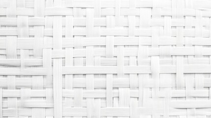 White Woven Rattan Textured Background for Elegant Design and Decoration Use