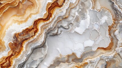 Obraz premium Abstract brown, beige, and white onyx marble texture.