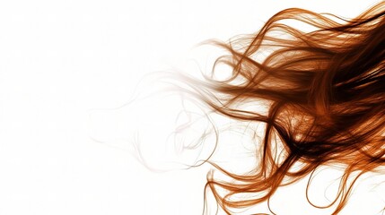 Naklejka premium Flowing Brown Hair on a White Background for Photography Projects