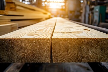 Timber Processing on Industrial Conveyor Belt