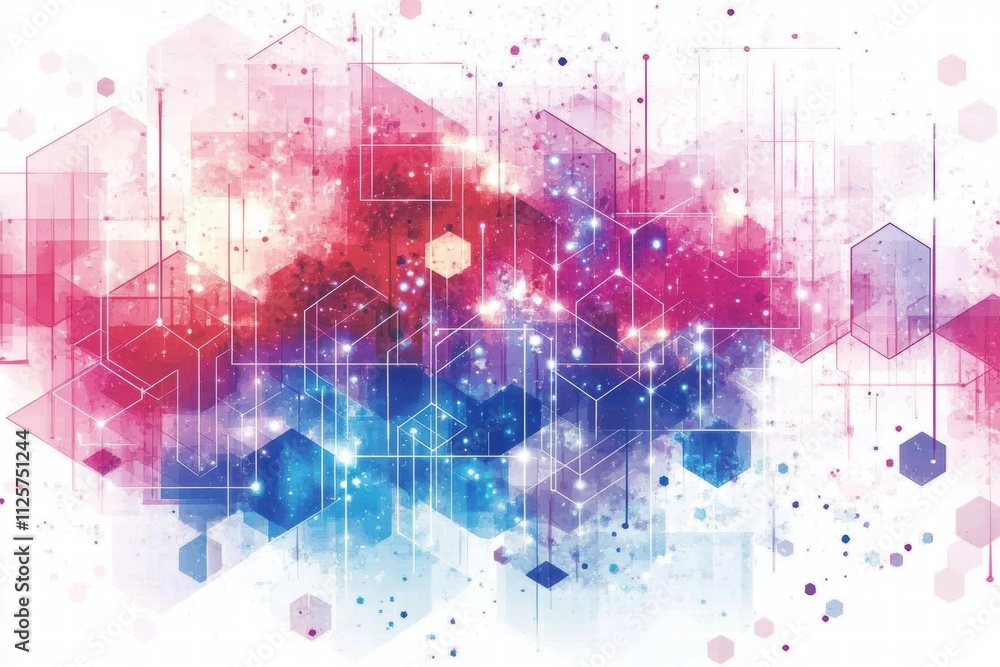 Poster abstract hexagon network background