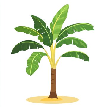 green banana tree on white background clip art preview