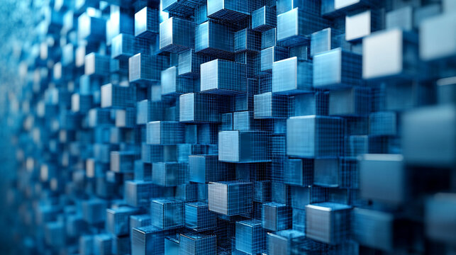 research database interface in white, gold, blue, and silver tones. The design conveys innovation, data integrity, and futuristic technology for groundbreaking analysis