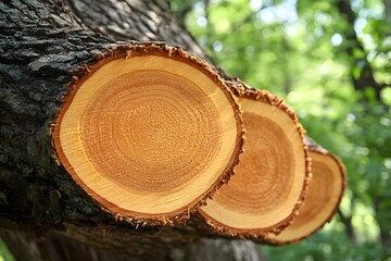 Close-up of Fresh Tree Bark Texture