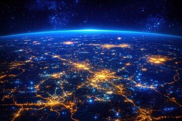 Earth at Night City Lights from Space