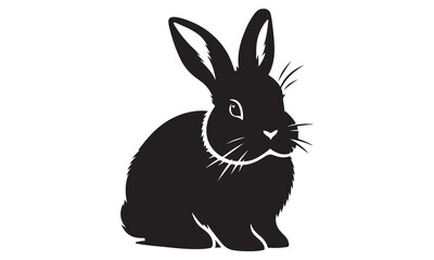 Obraz premium Black bunny, a small, fluffy mammal, isolated on a white background