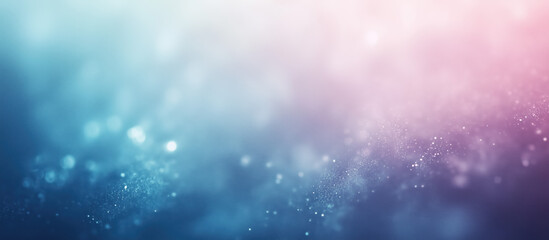 Fototapeta premium Soft blue and pink gradient background with glowing particles creates a dreamy atmosphere for various designs. A serene blue and pink gradient blends harmoniously, while glowing particles