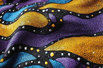 Abstract Colorful Textured Fabric with Geometric Pattern