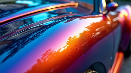 High-Gloss Car Paint, Vibrant Color & Smooth Texture
