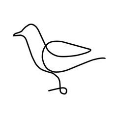 Hand drawn one line animal icon