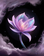 cosmic lavender flower, created by generative AI