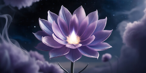 cosmic lavender flower, created by generative AI