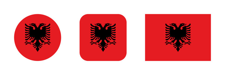 Albania flag icon set © ValGraphic