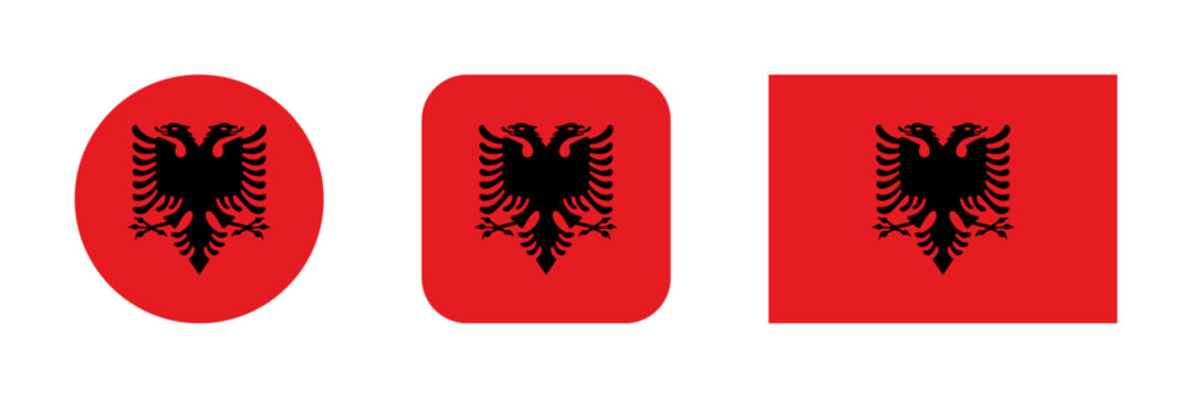 Albania flag icon set