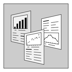 書類遠近イラスト